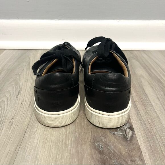 Frye Sneakers Women’s 7.5 Ivy Black Leather Low Cut Lace Up - Picture 5 of 7